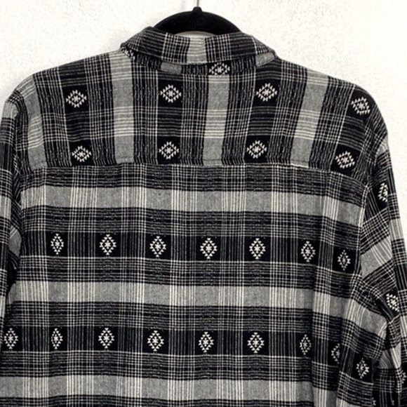 A.N.A. A New Approach Black/White Button-Up Western 100% Cotton Top Size L - Picture 6 of 8